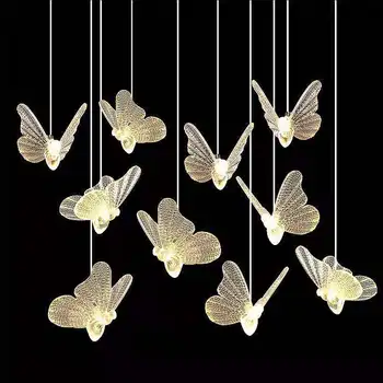 10 Акрилна Светещ Пеперуда Сватбена Украса Подпори Хотел Сценичното Украса Лампа на Прозореца Полилей Украса на Парти по Случай рождения Ден