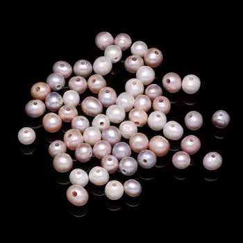 Естествени сладководни перли сферични полуотверстия свободни мъниста за бижута направи си САМ обеци аксесоари