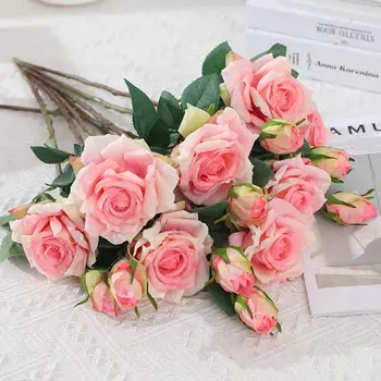 Практичен Изкуствени Цветя, Без Поливане Лаптоп С Дълъг Живот Букет От Изкуствени Рози Сватбени Аксесоари
