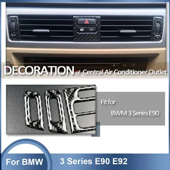1 КОМПЛЕКТ 3D Лъскави Стикери От карбон За BMW E90 BMW Серия 3 E92 Конзола, Климатик Изходна Панел Седалките Аксесоари