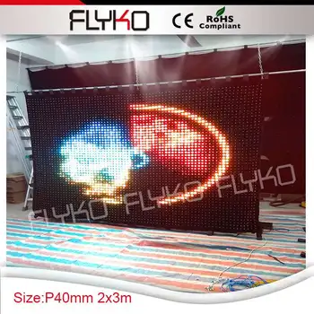 2 * 3 m китай секс видео led пълноцветен led видео завеса музикален панорамен екран P40mm