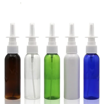 20 бр/ лот, 60 мл, спрей за нос, PET бутилка за директно впръскване, пластмасова бутилка, опаковка течност за грим, инструмент за дозиране, долно оттичане спрей
