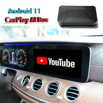 Android 11 Актуализиране на 4 + 128 GB AI Box YouTube, Netflix Медии-бокс за автомобили с OEM CarPlay