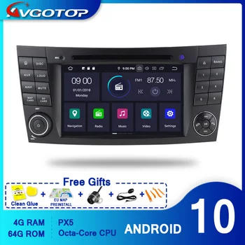 AVGOTOP Android 10 Радио Кола DVD Плеър за MERCEDES-BENZ E W211 E200 E220 E240 E270 E280 GPS Carplay Мултимедия