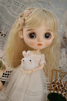 Blythe дрехи рокля ръчна изработка кукла зайче лейси пола 1/6 30 см BJD аниме момиче (Подходящ за Pullip, Ob24, Licca)