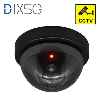 DIXSG Camara Фалшив Фалшива Камера Външна Камера за Видеонаблюдение е с Мигаща Светлина Куполна Вътрешна Външна Система за Сигурност