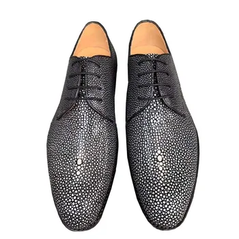 fanzunxing/ нова бизнес мъжки обувки големи размери в британския стил, обувки с ръчен шев, обувки с перлената риба, мъжки обувки