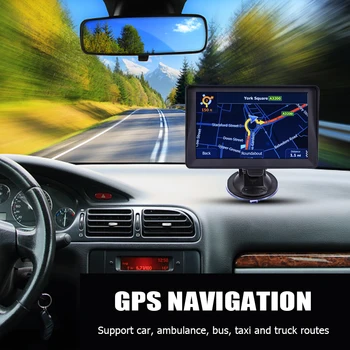 G101 Автомобилен GPS Навигатор 7 Инча Сензорен Екран Навигационното Устройство Капацитивен Екран FM Гласови Напътствия Резолюция HD за Кола Камион