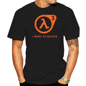 Half Life Тениска на Half Life 3 Аз Искам да Вярвам Тениска 100% Памук Сладка Тениска Базова ХХХ Мъжка Тениска с Къс Ръкав