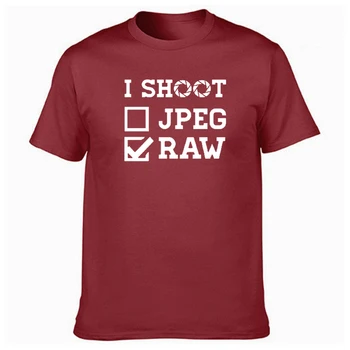 I Shoot Raw Мъжка Тениска 2022 Нова Лятна Тениска С Кръгло деколте и Къс Ръкав Памучен Забавен Подарък Тениска За Фотограф Върховете Camisetas Masculina