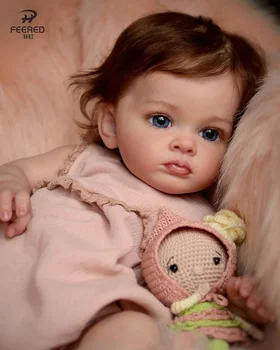 NPK 60 см Готова кукла като на снимката, Възстановената кукла за малки момиченца, Ръчна изработка кукла с боя Genesis, висококачествено 3D-кукла с кожата