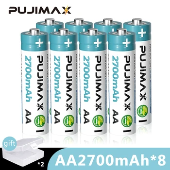 PUJIMAX 8 БР. AA Батерия 2700 mah 1,2 В Ni-MH Фенерче Играчки Мишка Дистанционно Управление Издръжливи Батерии С Батерии Помещение