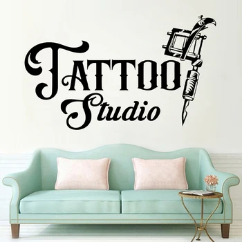 Tattoo Студио Стикер На Стената Татуировка Бизнес Лого, Плакат Vinyl Стикер На Стената Татуировка Салон Интериорен Дизайн Стаи С Монтиран На Стената Арт Декор X562