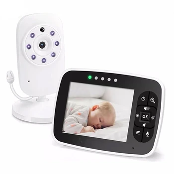 Безжична има бебе монитор, 3,5-инчов LCD дисплей, Детска Камера за нощно виждане, Двупосочна Аудио, Датчик за температура, ЕКО-Режим, Колыбельные