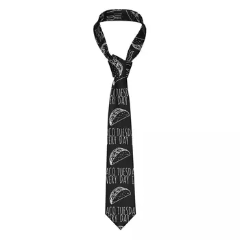 Всеки ден Тако Вратовръзка за Мъжете Жените Полиестер 8 см мексиканска храна хумористичен Вратовръзка Модерен Класически Аксесоари Gravatas Офис