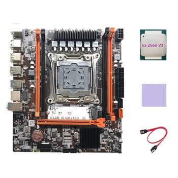 Дънна платка X99H LGA2011-3 компютър дънната Платка Поддържа памет DDR4 с процесора E5 2666 V3 + термопаста + Кабел SATA