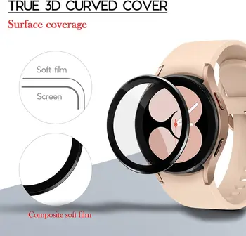 Защитно фолио за дисплея на Samsung Galaxy Watch 4 40 мм 44 мм 3D Извити PMMA С Пълно Покритие Ультратонкая HD Прозрачен Защитен Филм