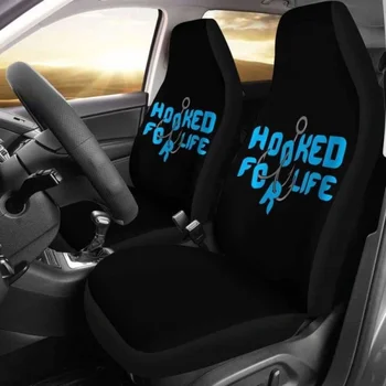 Калъфи за автомобилни седалки от Hooked For Life Fishing, Комплект от 2 Универсални Защитни покривала за Предните седалки