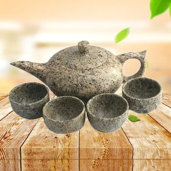 Китайски Чайник Maifan Stone Оригинална Каменна Интегриран Гърне За Здравето На Качеството На Пречистена Вода С Една Чаена Чаша Maifan Stone Чай