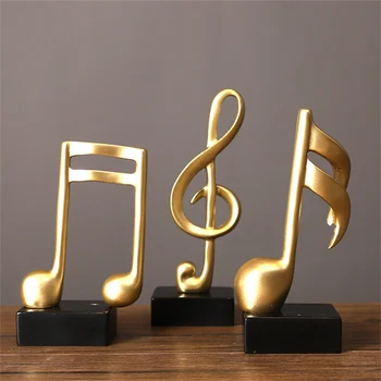 Креативна Музикална Нота Статуя Статуетка На Скулптура Символ На Декорации От Смола Украса За Домашен Офис Бюрото За Подарък За Рожден Ден На Сувенири
