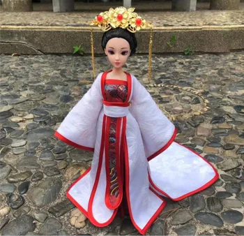Кукла ръчно изработени Китайската Принцеса Кукли 12 Сочлененный Древния Костюм на Красотата Одевалка Кукла Пълен Набор от Момичета Принцеса Етнически Кукли ZL132