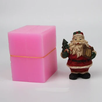 Направи си САМ 3d Дядо Коледа човек Хранително-вкусовата ръчно изработени от силикон сапун украса на торта, свещ мухъл 001