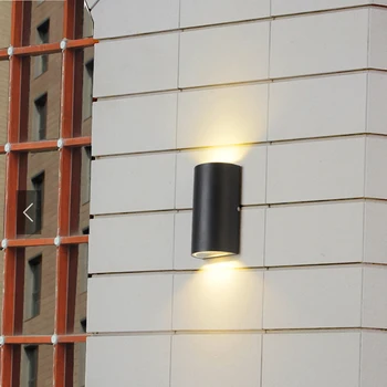 Открит 6 W COB LED Стенни Аплици Светлина Водоустойчив Нагоре/Надолу Лампа Лампа Полукръг Градина Преминаване на Двор Мазе Портата Пътека Веранда