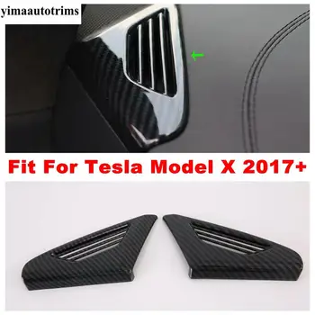 Размерът на арматурното табло, Климатик Ac отдушник Изходна Капак Накладки За Модел на Tesla X 2017-2020 2 бр. Карбоновое Влакна Външен Вид Ремонт на Интериора