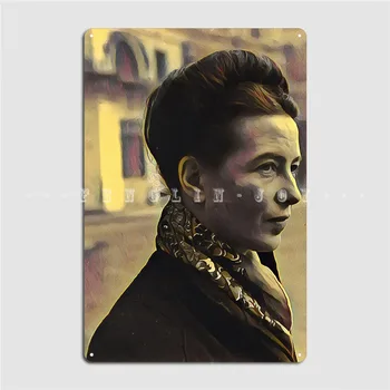 Симона De Beauvoir Стилизирани Метална Табела Кино Гараж На Къщата Обичай Указателни Табели Лидице Знак Плакат