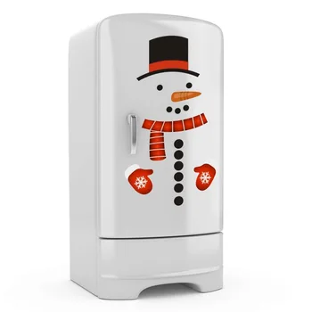Снежен човек стикери за хладилник Европейски и Американски ins Коледни алуминиева дограма, стъклени етикети PVC декоративни дръжки на етикети подвижни