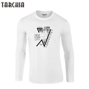 Тениски TARCHIA 2022, Нов Модерен Дизайн, Тениски с Дълъг Ръкав от 100% Памук, Блузи, Ню Йорк, Мъжки Тънки Ежедневни Тениски, Homme, Забавни